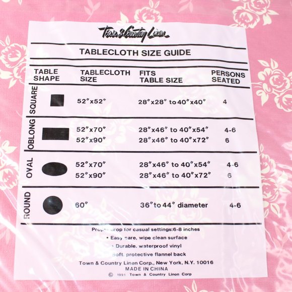 Town & Country Linen Vinyl Oblong Tablecloth Set 2 #112 - Picture 5 of 5